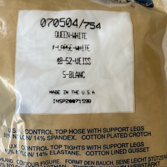 Vintage 1990s Silkies Pantyhose Control Top  Queen Plus White XL Set of 2 New - Picture 3 of 6
